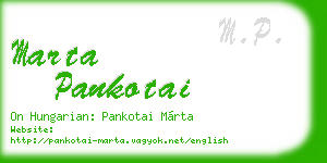 marta pankotai business card