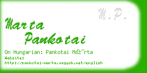 marta pankotai business card